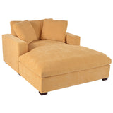 Oversized Chaise, Lounge Chair Classic Design, Soft Fabric, Durable Frame With Solid Wood Legs