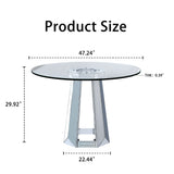 Round Dining Table For Kitchen - Silver