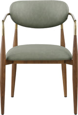 Ronda - Vegan Leather Upholstered Dining Arm Chair - Walnut Legs