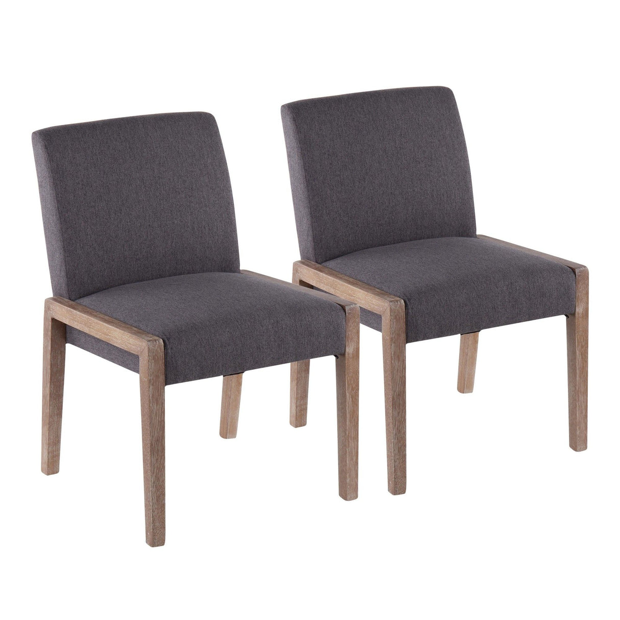Carmen - Contemporary Chair (Set of 2) - White Washed Wood