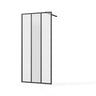 Shower Door With Center Mirror And Fluted Panels