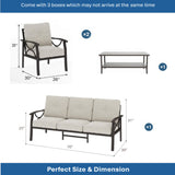 Patio Furniture Set With Coffee Table And Cushions For Backyard