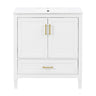 Elegant Fluted Bathroom Vanity With Sink, Soft Close Doors & Drawer