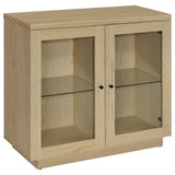Metro - 2 Door Display Cabinet With Adjustable Shelves - Light Oak