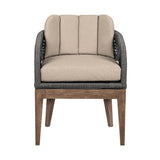 Orbit - Outdoor Patio Dining Chair - Weathered Eucalyptus / Taupe