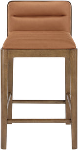Ellis - Vegan Leather Upholstered Counter Stool (Set of 2) - Brown Base