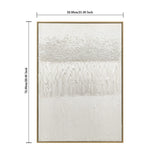 Framed Abstract Wall Art, Thick Textured Canvas Painting With Stone Accents (Set of 2) - Antique White