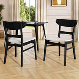 Mid Century Dining Chairs With Cushioned Seats And Wood Frame (Set of 2)