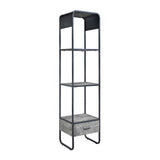 Raziela - TV Stand Side Pier - Concrete Gray & Black