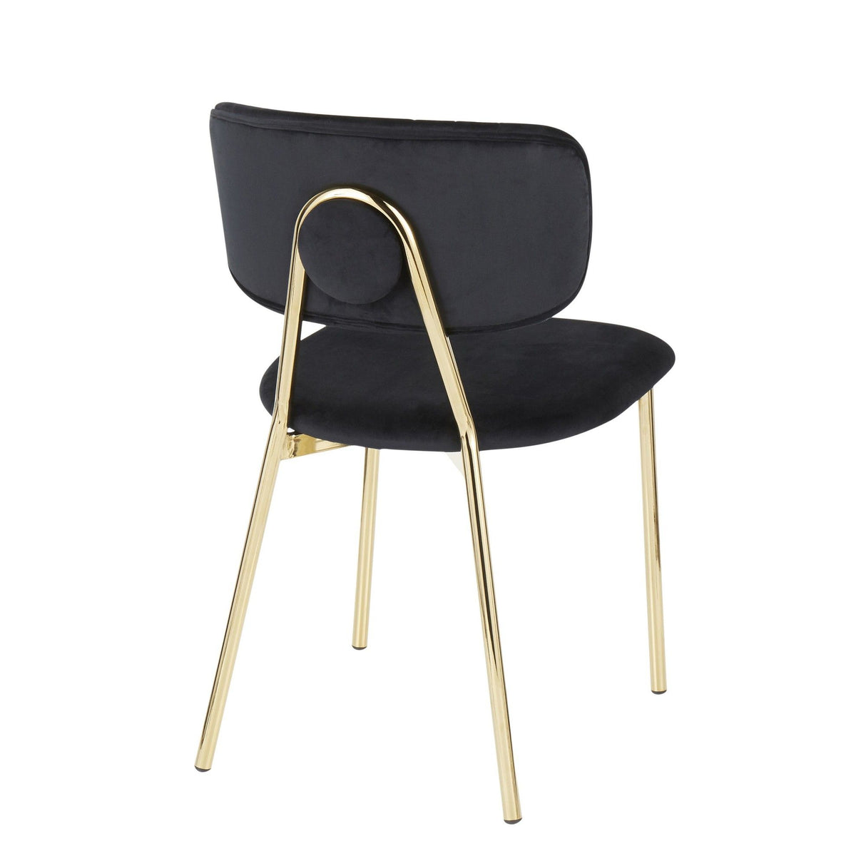 Bouton - Contemporary/Glam Chair (Set of 2) - Gold Metal Legs