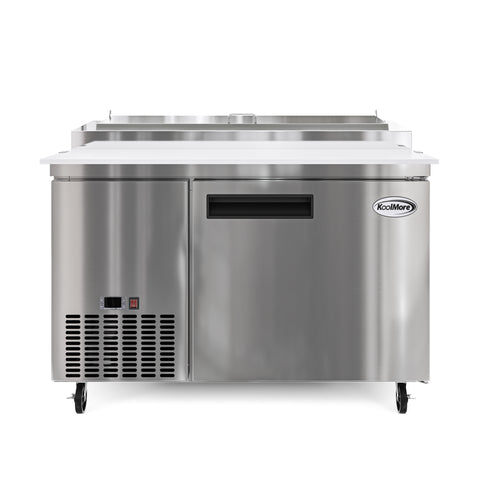 50 in. One Door Commercial Pizza Prep Refrigerator in Stainless-Steel (KM-RPPS-1DSS)