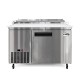 50 in. One Door Commercial Pizza Prep Refrigerator in Stainless-Steel (KM-RPPS-1DSS)