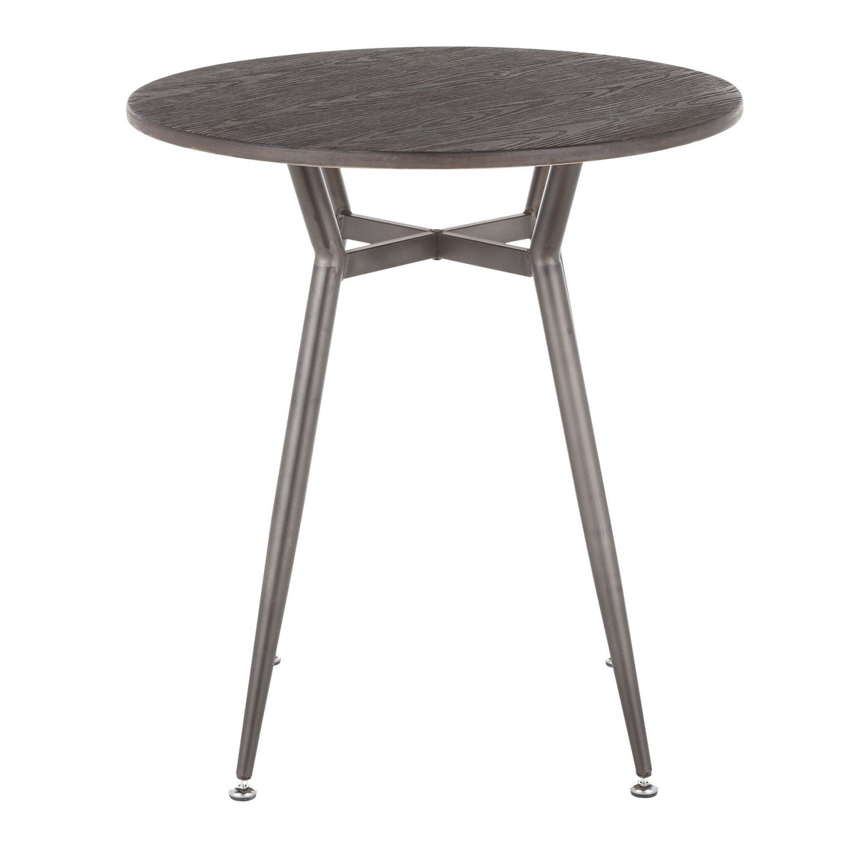 Clara - Industrial Round Dinette Table - Espresso Wood Top