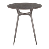 Clara - Industrial Round Dinette Table - Espresso Wood Top