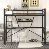 Loft Bed With Desk And Shelf, Modern Design