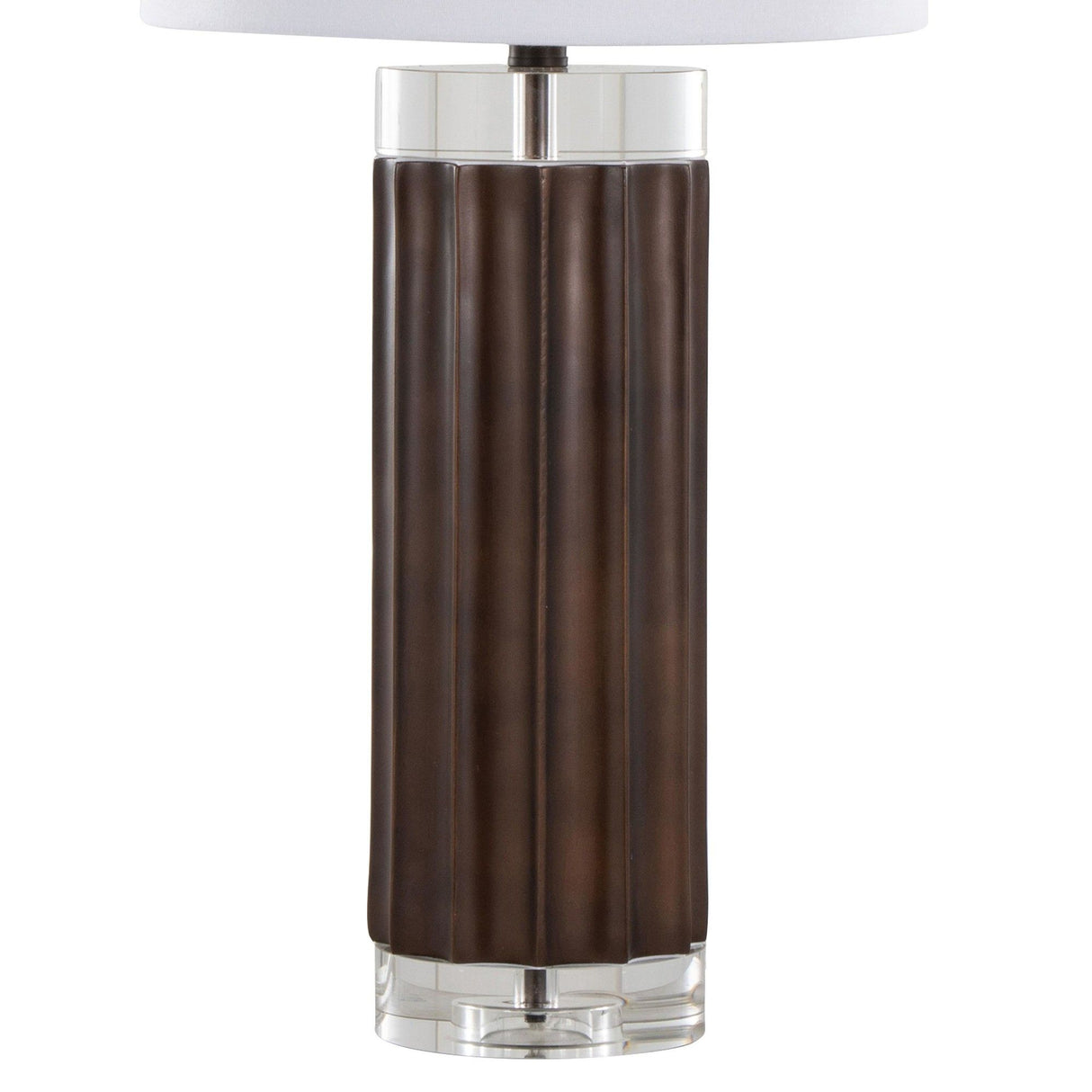 Cylinder - Fluted 29.25" Polyresin Table Lamp (Set of 2) - Dark Brown