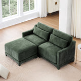 Stylish Sofa With Ottoman And Lumbar Pillows, Ergonomic Design