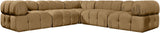 Orin - Velvet 5 Piece Modular Corner Sectional