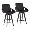 Cosmo - Fixed-Height Counter Stool (Set of 2) - Black Bamboo Base, Black Footrest