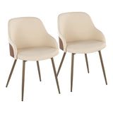 Bacci - Chair (Set of 2) - Antique Copper Metal, Walnut Wood
