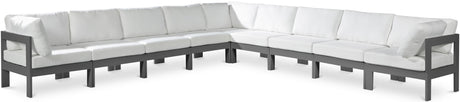 Nizuc - Outdoor Patio 9 Piece Modular Sectional With Gray Frame