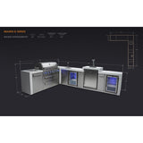 Mont Alpi Deluxe Series 8 Ft L-Shaped Propane Outdoor Kitchen Island w/ Side Burner, Beverage Center, Fridge, & Kegerator - MAi805-D90KEGBEVFC