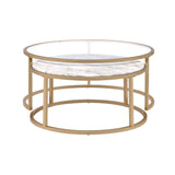 Shanish - Nesting Table Set - Faux Marble Top & Gold