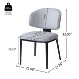 7 Pieces Contemporary Dining Set With Faux Leather Chairs