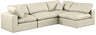 Comfy - 4 Piece Faux Leather Modular Armless Sectional