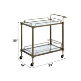 Aditya - Serving Cart - Mirrored & Antique Brass