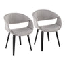 Curvo - Upholstered Chair (Set of 2) - Black Wood Legs