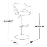 Margarite - Adjustable Barstool (Set of 2) - Gold Metal