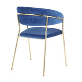 Tania - Chair - Gold Metal With Blue Velvet (Set of 2)