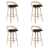 Sonia - Modern Swivel Bar Height Stool - Patterned Oak Wood Finish