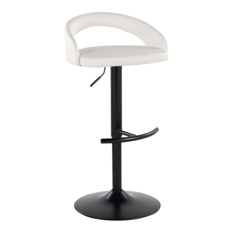 Grotto - Upholstered Adjustable Barstool - Black Metal Base