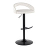 Grotto - Upholstered Adjustable Barstool - Black Metal Base