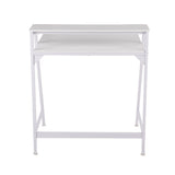 2-Tier - Office Desk - White Steel And White Wood