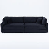 Elegant Corduroy Sofa With Throw Pillows And Backrests