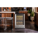 GE PWS06DSPSS 24 in. Undercounter Wine Cooler with Wood Racks, Dual Temperature Zones & 44 Bottle Capacity - Stainless Steel