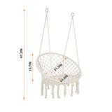 Macrame Hanging Hammock Chair, Cotton Rope Swing For Indoor And Outdoor Use