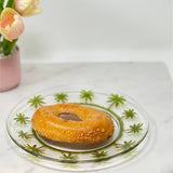 Palm Tree Design 9" Acrylic Dinner Plates (Set of 4) Crystal Clear Reusable Unbreakable Kitchen Plates Bpa Free Dishwasher Safe - Clear