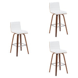 Vienna - Modern Swivel Bar Height Stool - Walnut Finished Wood Frame