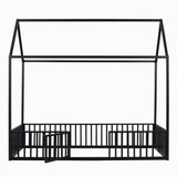 Metal House Bed With Fence And Door