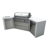 Mont Alpi Deluxe Series 8 Ft U-Shaped Natural Gas Outdoor Kitchen Island w/ Side Burner - MAi805-D45