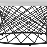 Loxley - Marble Coffee Table With Metal Base - White / Black