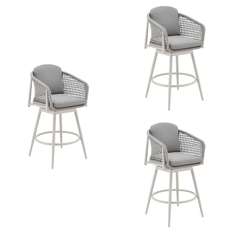 Rhodes - Outdoor Patio Swivel Counter Stool Set