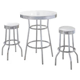Retro - 3 Pieces Round 1950s Bistro Pub Bar Table Set