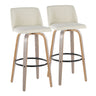 Toriano - 30" Fixed-Height Fabric Barstool (Set of 2)