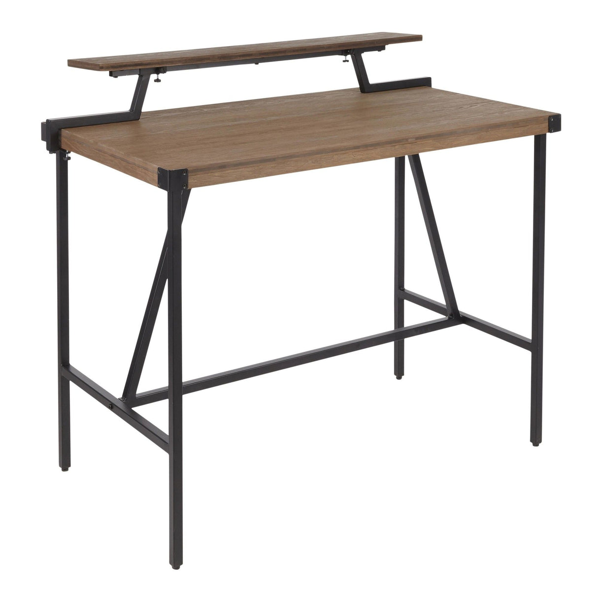 Gia - Industrial Counter Table - Wood-Pressed Grain Bamboo Top