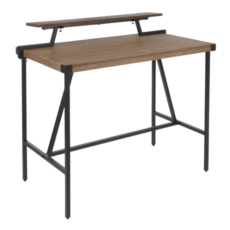 Gia - Industrial Counter Table - Wood-Pressed Grain Bamboo Top